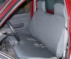 1995-2004 Toyota Tacoma cabine regular ajuste exato capas de assento sarja cinza, costas completas - Imagem 1 de 2