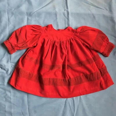 Vintage Toddler's Red Corduroy Dress As Is Cottagecore Handmade - Image 1 of 4