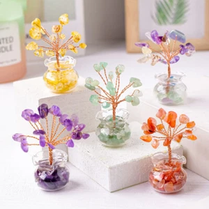 Natural Amethyst Crystal Gemstone Money Tree Good Luck Prosperity Reiki Decor AU - Picture 1 of 23
