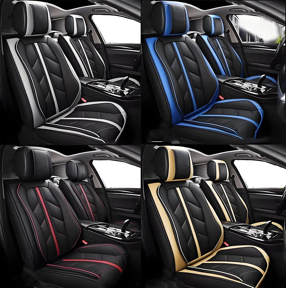 For Chevrolet Car Seat Cover Full Set 5Seat Leather Front Rear Protector Cushion - Image 1 of 4