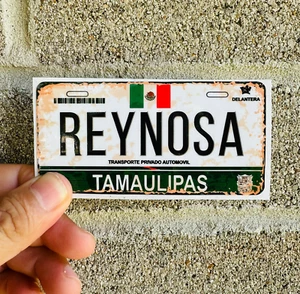2 PCS Decorative Reynosa Tamaulipas License Plate Stickers Weatherproof - Foto 1 di 4