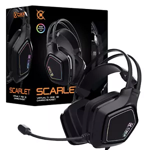 COX Scarlet Virtual 7.1 RGB 3D Headset mit Mikrofon Mikrofon Laptop USB PS4 0,6lbm - Bild 1 von 12