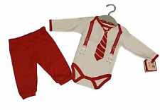 Baby  Erstaustattung Outfit Set 2tlg Geschenkset Baumwolle Weiß/Rot 0-3/3-6 Mon