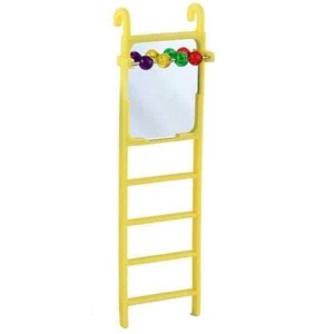 Vo-Toys Scaletta Gabbia Uccellini Plastica Appesa Giocattolo Specchio e Perline Colore Giallo - Foto 1 di 1