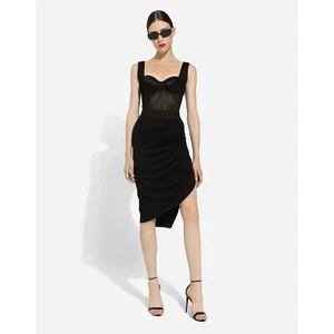 Dolce & Gabbana Drape Detailed Asymmetrical Jersey Skirt Size 42/ US 6/ S - Picture 1 of 12