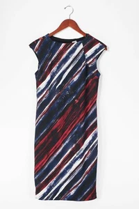 CARMEN Carmen Marc Valvo Women's Small Red Blue White Dress Sleeveless Bodycon - Picture 1 of 5