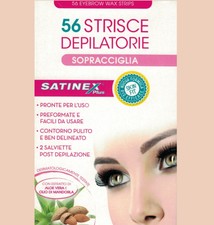 56 STRISCE DEPILATORIE SOPRACCIGLIA SATINEX PREFORMATE +2 SALVIETTE DEPILATORIE