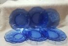 Lot of 6 Newport Hairpin Depression Small Plate  Cobalt Blue 6 inch Diameter