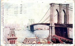 EAST RIVER BRIDGE de Brooklyn NUEVA YORK NY c1904 UDB - Postal - Imagen 1 de 2