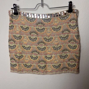 CHAN LUU Multicolor Embroidered Sequin Mini Skirt Sz Small - Picture 1 of 12