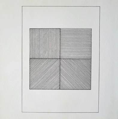 Sol LeWitt Оригинальный Сериграф / Шелкография Пластина I От "Ficciones" 1984 с документом - Изображение 1 из 4