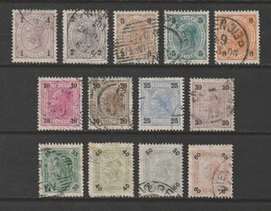 Austria, 1901, Scott #s 70a | 82a, Used, 13 Different, With Varnish Bars - Picture 1 of 2