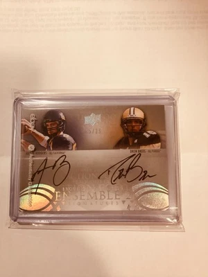 Tarjeta #25 Aaron Rodgers/Drew Brees Upper Deck Exquisita Doble Automática/Firmada Foto 1 de 4