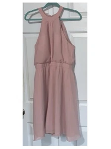 WTOO Rose Pink Halter Blouson Sleeveless Sheath Dress NWT 10 - Picture 1 of 11
