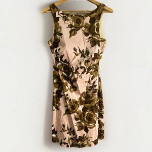 Review - Women's Size 10 - Pink And Brown Floral Bodycon Sleeveless Dress. - Picture 1 of 10