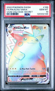PSA 10 PIKACHU VMAX 188/185 FULL ART SECRET VIVID VOLTAGE POKEMON ⚡ - Picture 1 of 2