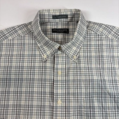 NWT Lyle & Scott Shirt Mens Size XL Minimalist Plaid 100% Cotton Button Up - Image 1 of 4