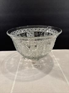 Vintage Mckee E A P G Glasschale mit Fuß Feartures Daisy & Button Pattern floral - Bild 1 von 4