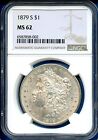 1879 S NGC MS62 Morgan Silver Dollar $1 US Mint 1879-S MS-62