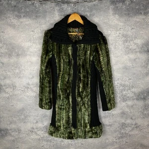 Abrigo Mujer Desigual Largo Piel Multicolor Poliéster Lana Acrílico Talla 40 - Imagen 1 de 8