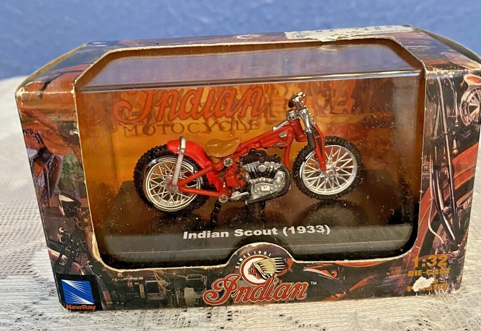 New Ray 1933 Indian Scout Motorcycle 1:32 Diecast NIB.  X - Image 1 of 1