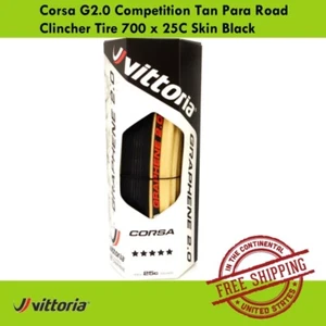 Vittoria Corsa G2.0 Competition Tan Para Road Clincher Tire 700 x 25C Skin Black - Picture 1 of 4
