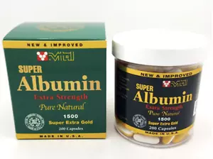 Vital Super Albumin Extra Strength Pure Natural 1500 mg 200 Softgels Authentic - Picture 1 of 4