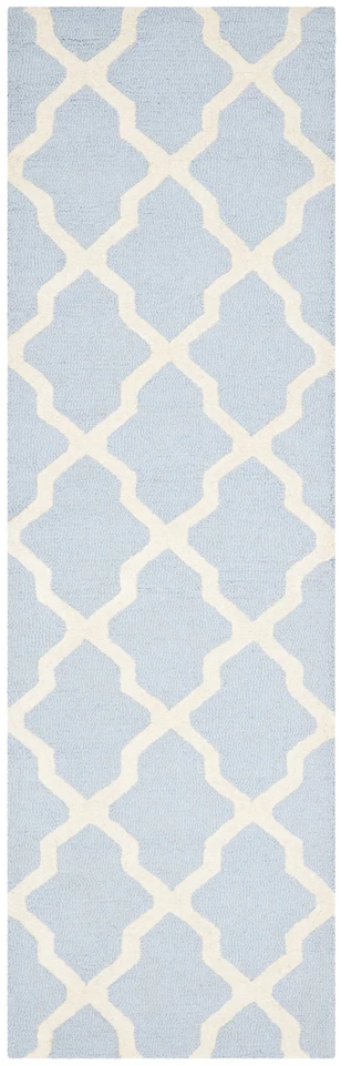 Safavieh Cambridge LIGHT BLUE Wool Runner Rug 2' 6 x 18' - CAM121A-218 - Image 1 of 2