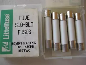 5X Littelfuse Fuse 326 1/4 1/2 6/10 3/4 1 1-1/2 2 o 2-1/2 Amp Slo-Blo 3AB MDA - Imagen 1 de 9