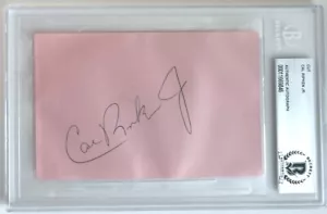 Cal Ripken Jr. HOF Slabbed Signed Cut Index Card BAS Beckett 846 - Picture 1 of 3