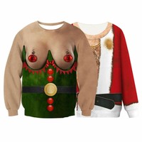 UGLY XMAS CHRISTMAS SWEATER Vacation Santa Dinosaur Women Men Sweatshirt Gifts