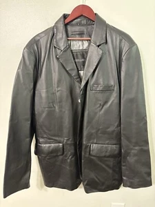 Excelled Men's 100% Genuine Soft Leather Jacket Black SIZE  XL - Picture 1 of 6