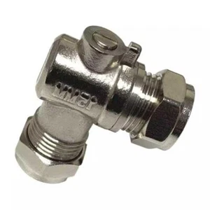 Chrom Messing Winkel Trenn Serviceventil 15 mm Kompression - Bild 1 von 1