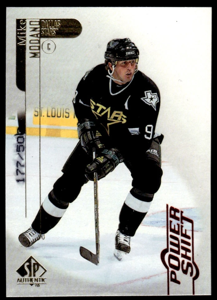 1998-99 SP Authentic Power Shift Mike Modano /500 Dallas Stars #25 - Image 1 of 2