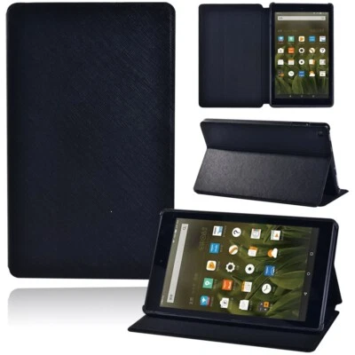 UK Leather tablet Stand Cover Case For Amazon Fire 7/HD 8 10/Plus/12th 2024 +Pen - Image 1 of 4