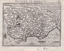 Nord-pas-de-Calais Boulogne-sur-Mer France Carte Ortelius Gravure 1588