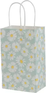 "100 bolsas de compras de papel floral margarita mercancía 5 1/4"" de ancho x 3 1/2"" x 8 1/2""" - Imagen 1 de 1