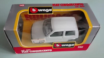 Burago 1/43 (scala reale circa 1/40) - FIAT Cinquecento (bianco) - Immagine 1 di 2