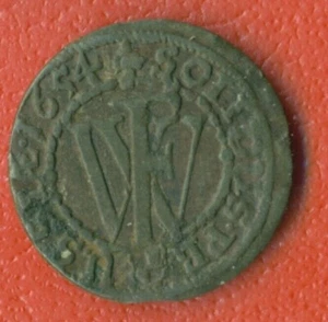 Prussia Schilling 1654 F. Wilhelm Konigsberg Kaliningrad Germany Russia 281 - Picture 1 of 2