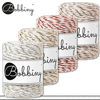 Bobbiny 4x50m Cordoncino Macramè Twist 3mm Tripla Tornitura 4 Colori - Immagine 1 di 4
