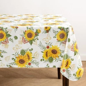 Home Fashions Sunflower Season Vintage Floral Water- and Stain-Resistant Viny... - Picture 1 of 7