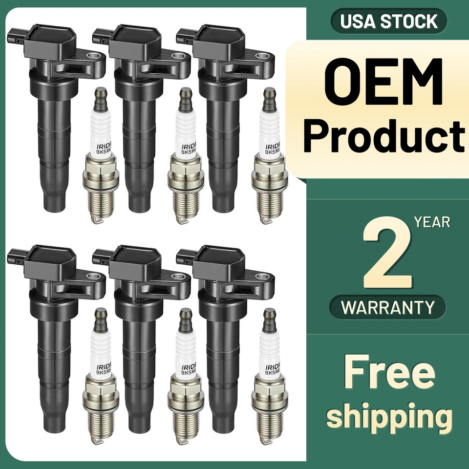 6X Ignition Bobinas + 6X Spark Plugs for Hyundai Veracruz Kia Sorento UF546 — 第 1/4 张图片