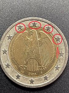 2 Euro Münze Deutschland 2014 Fehlprägung,Seltene