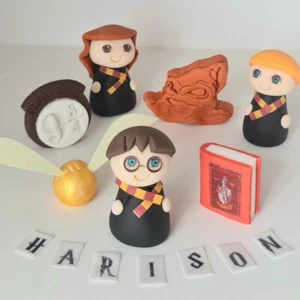 topper torta harry potter decorazioni festa commestibili ciliegina sulla torta compleanno personalizzati - Foto 1 di 8