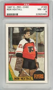 1987 OPC O-Pee-Chee Ron Hextall Rookie #169 PSA 8 P1409 - Foto 1 di 2