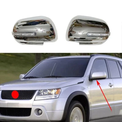 Cubierta de espejo retrovisor cromada con luz LED para Suzuki Grand Vitara 2006-2013 Foto 1 de 4