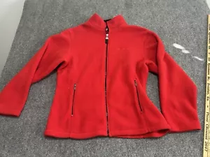 Eddie Bauer Jacke Damen Large Polartec Rot Full Zip Made in USA Vintage - Bild 1 von 9