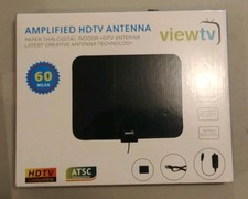 ViewTV Amplified HDTV Antenna Flat Digital Indoor 60 Mile Range Free Channels