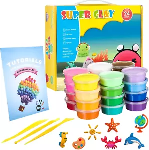 24 Pcs Modeling Clay Kit, Air Dry Clay Kit Light DIY 24 Colors Molding Clay Scho - Picture 1 of 12