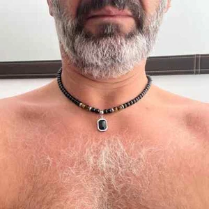 Collar Colgante Acero Inoxidable Ojo de Tigre Cristal Negro Hombres Personalidad Moda - Imagen 1 de 9